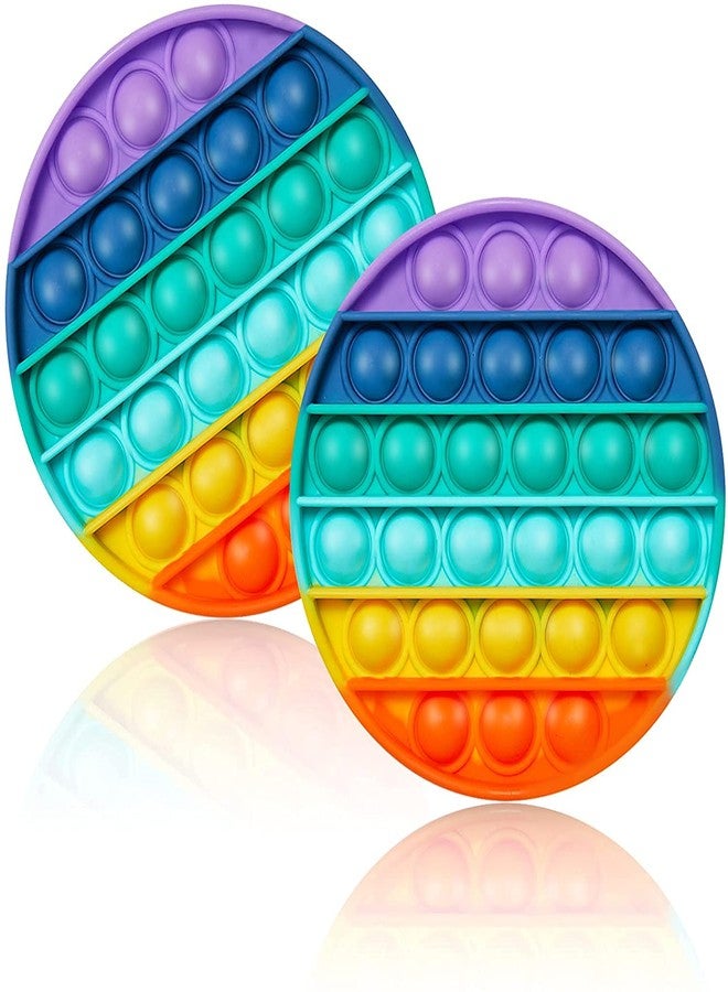 AIMERS Pop Fidget Toys Pack Sensory Toy Push Popping Bubble Fidget Toys for Adults Kids, Stress Toys Autism Toys Special Needs ADHD Anxiety Toys (2 Pack) (2 Pack Rainbow Round) - Image 1
